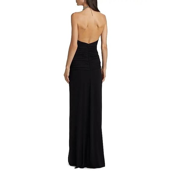 Jonathan Simkhai Annabelle Halter Gown in Black 8 New Womens Maxi Dress - Picture 12 of 16